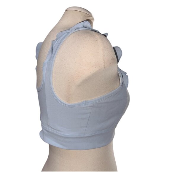 Ruffle Strap Sports Bra Sz Medium Womens Baby Blue - Picture 7 of 8